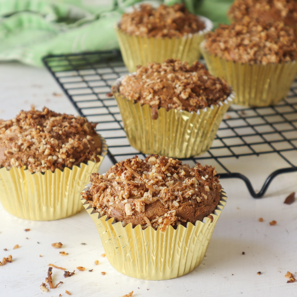 Simple paleo crumb topped apple blender muffins