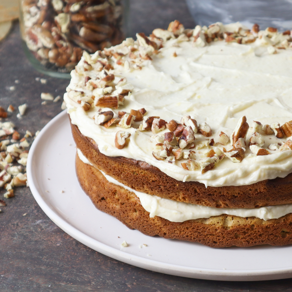 Carrot Cake with probiotic cream cheese frosting