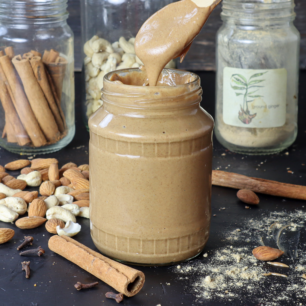 Homemade chai spiced cashew & almond butter