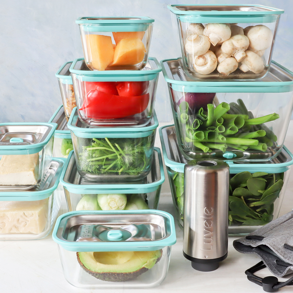 Fresh for longer, plastic free vacuum containers