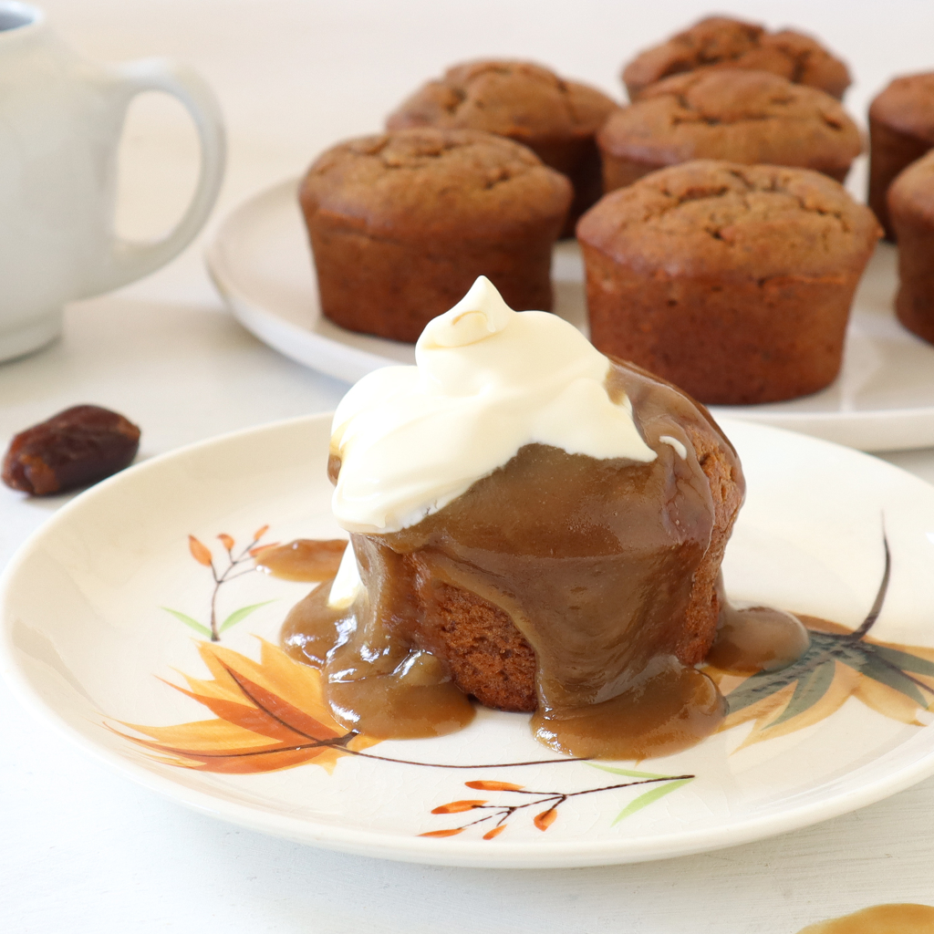 Paleo sticky date pudding with butterscotch sauce