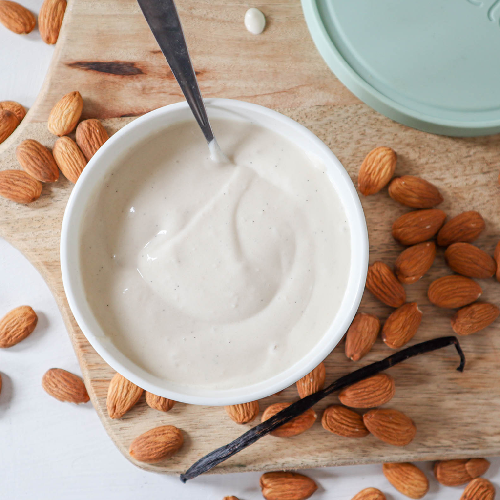 Homemade vanilla almond milk yogurt recipe