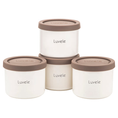 Luvele 4x 400ml ceramic yoghurt jars | Compatible with Pure Yoghurt Maker